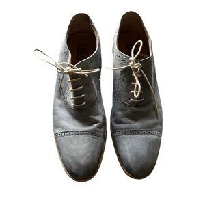 JD FISK Men’s Size 10 Blue Light Leather Suede Sole Lace up OXFORD SHOES